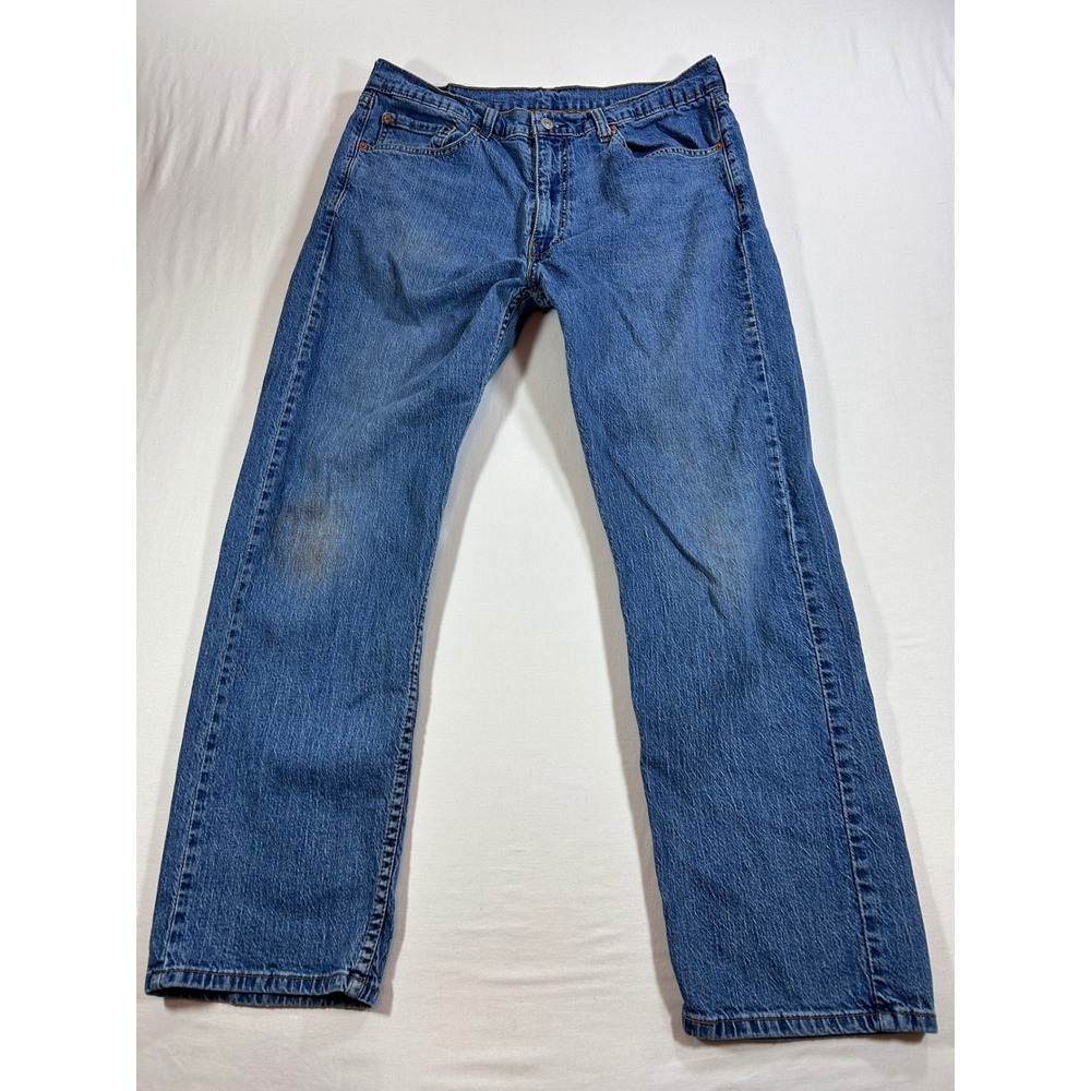 Levis 505 Regular Fit Straight Leg Jeans Mens 36x29 Medium Wash Blue 00505-2217